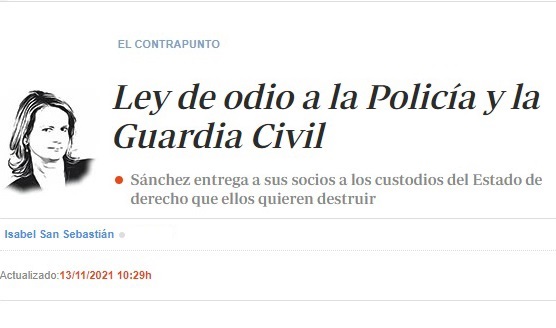 Ley de odio a la Policía y la Guardia Civil