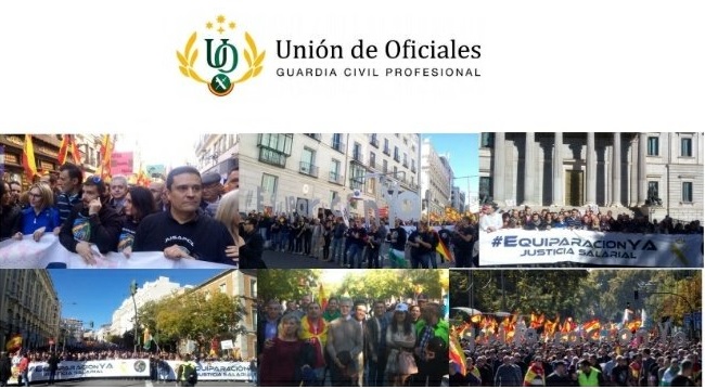 Unión de Oficiales presente en la multitudinaria manifestación por la equiparación salarial de Madrid 