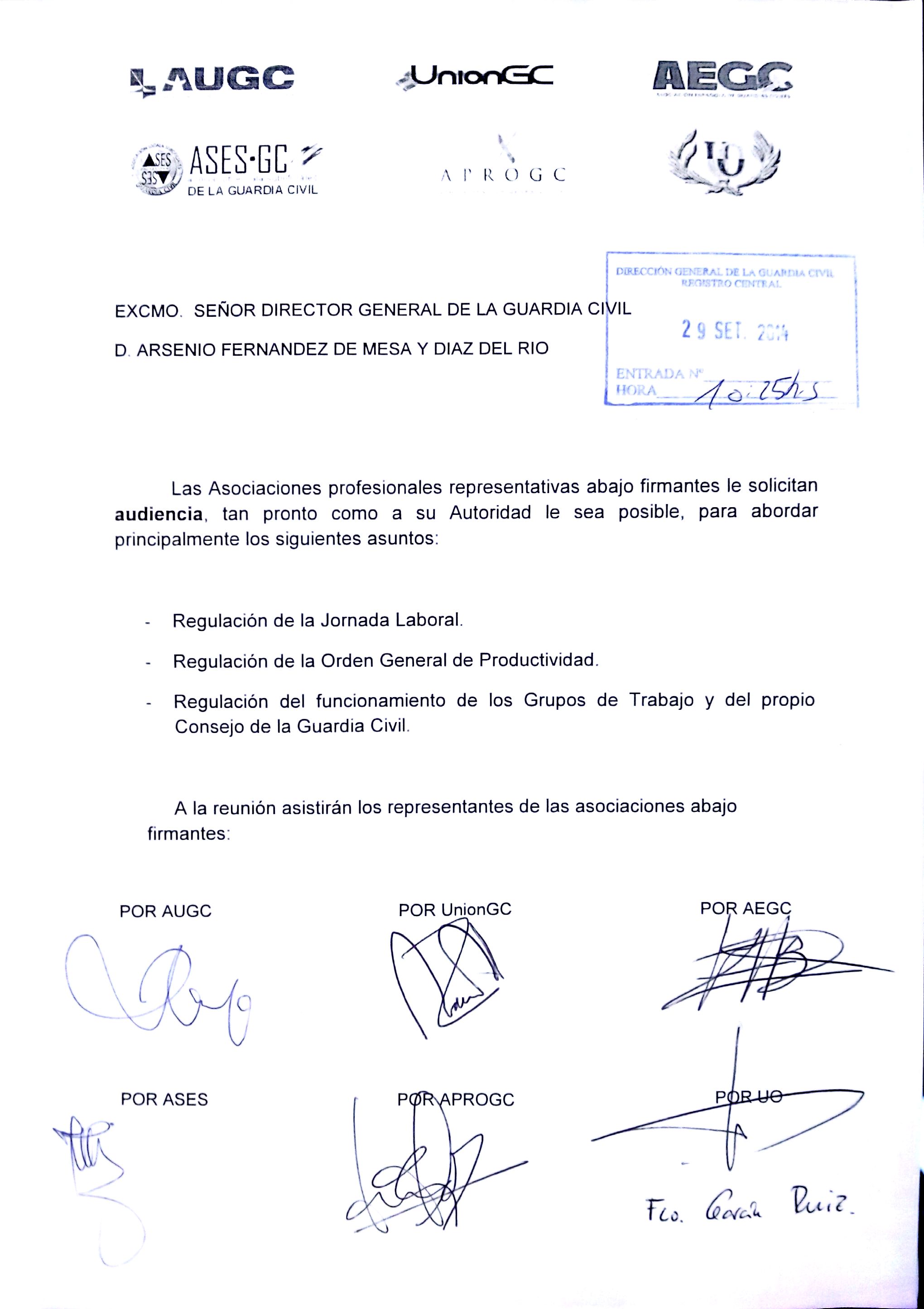 PETICIÓN DE AUDIENCIA AL DIRECTOR GENERAL