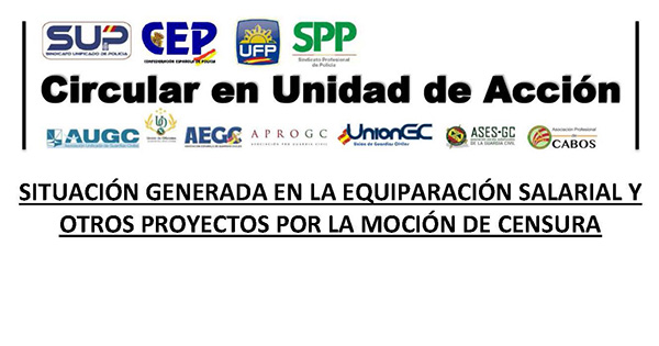 SITUACIÓN GENERADA EN LA EQUIPARACIÓN SALARIAL Y OTROS PROYECTOS POR LA MOCIÓN DE CENSURA