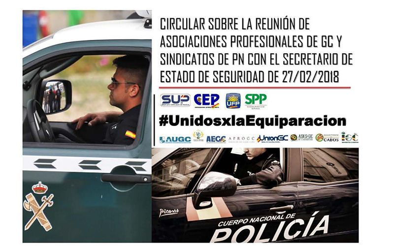 REUNIÓN DE ASOCIACIONES PROFESIONALES GUARDIA CIVIL Y SINDICATOS POLICÍA CON EL SECRETARIO DE ESTADO DE SEGURIDAD