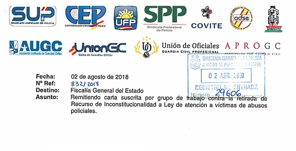 CARTA A LA ILMA. SRA. FISCAL GENERAL DEL ESTADO