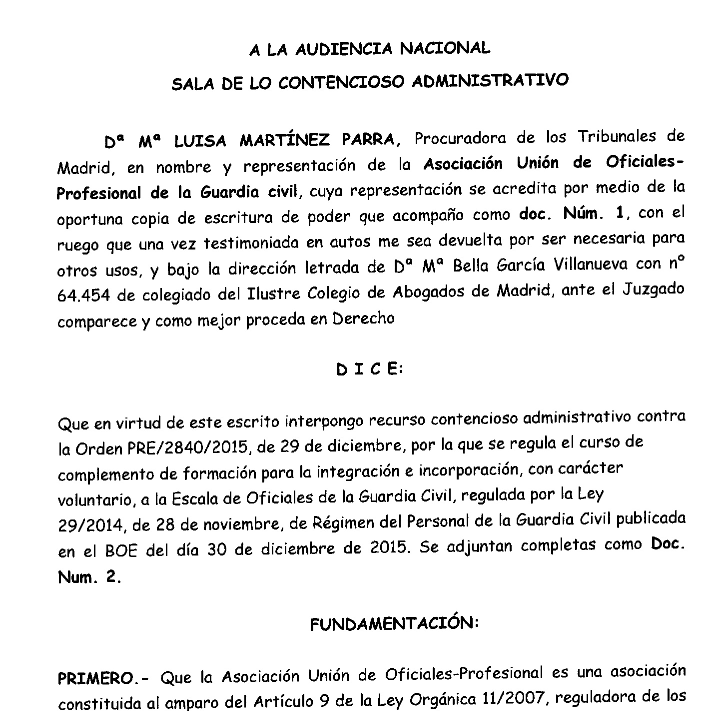 Recurso contra la OM que regula los Cursos de Complementos de Formación